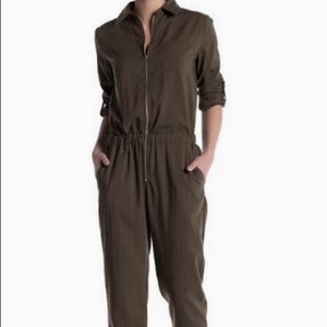 Melloday- Versatile ZIP Front Jumpsuit- XL- Olive